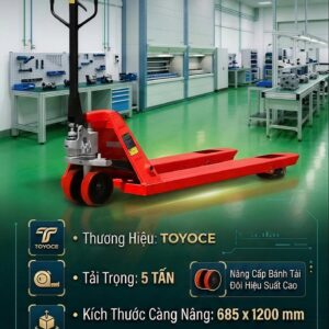 Xe nâng tay bánh PU tải trọng 5000 kg